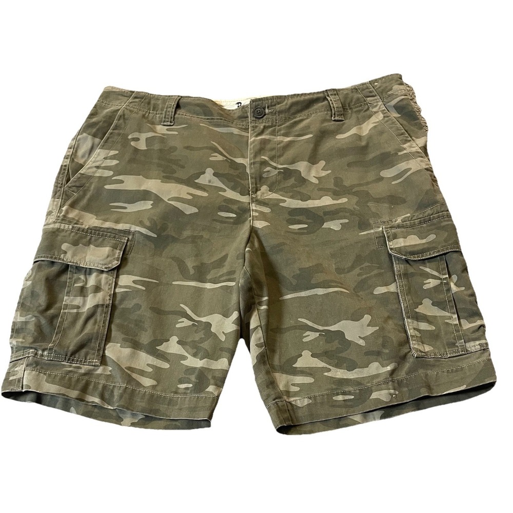 Vtg 80s Roebuck & Co Cargo Shorts Sz 40 Green Camouflage 11" Inseam